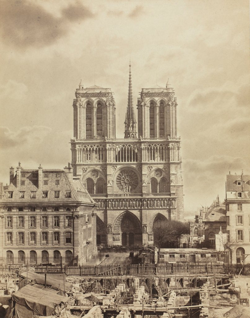 Detail of Notre Dame de Paris, early 1860s by Charles Soulier