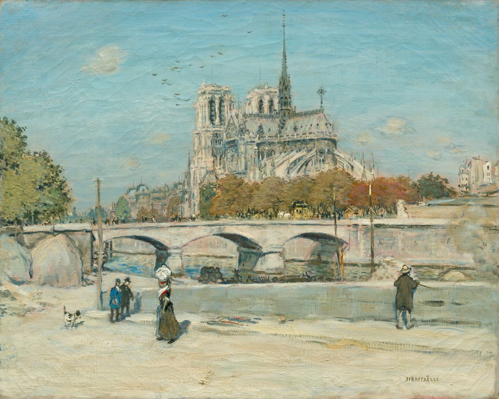 Detail of Notre Dame Seen from the Quai de la Tournelle, c. 1897/1902 by Jean-François Raffaëlli