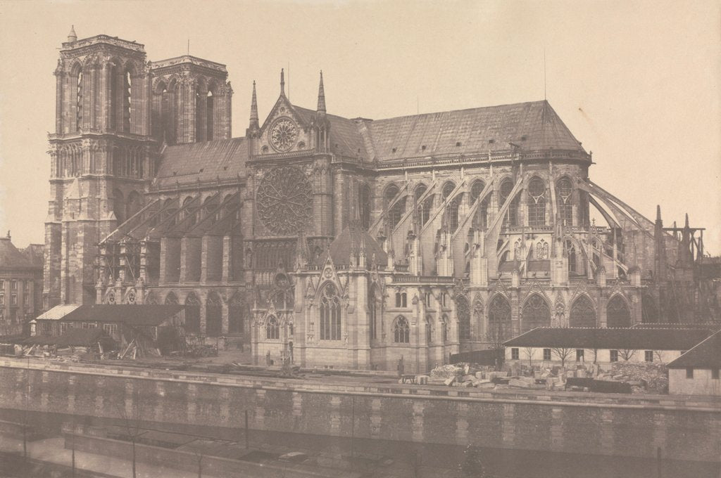 Detail of Notre Dame, Paris, 1852-1853 by Édouard Baldus