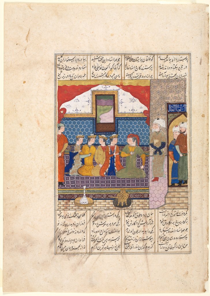 Detail of Nushirwan Sends Mihran Sitad to Fetch the Daughter of the King of China…, c. 1482 by Unknown