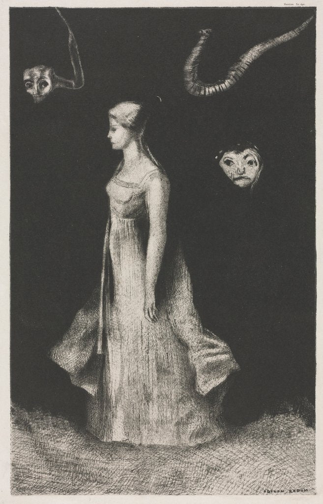 Detail of Obsession, 1894 by Printer: Monrocq; Odilon Redon