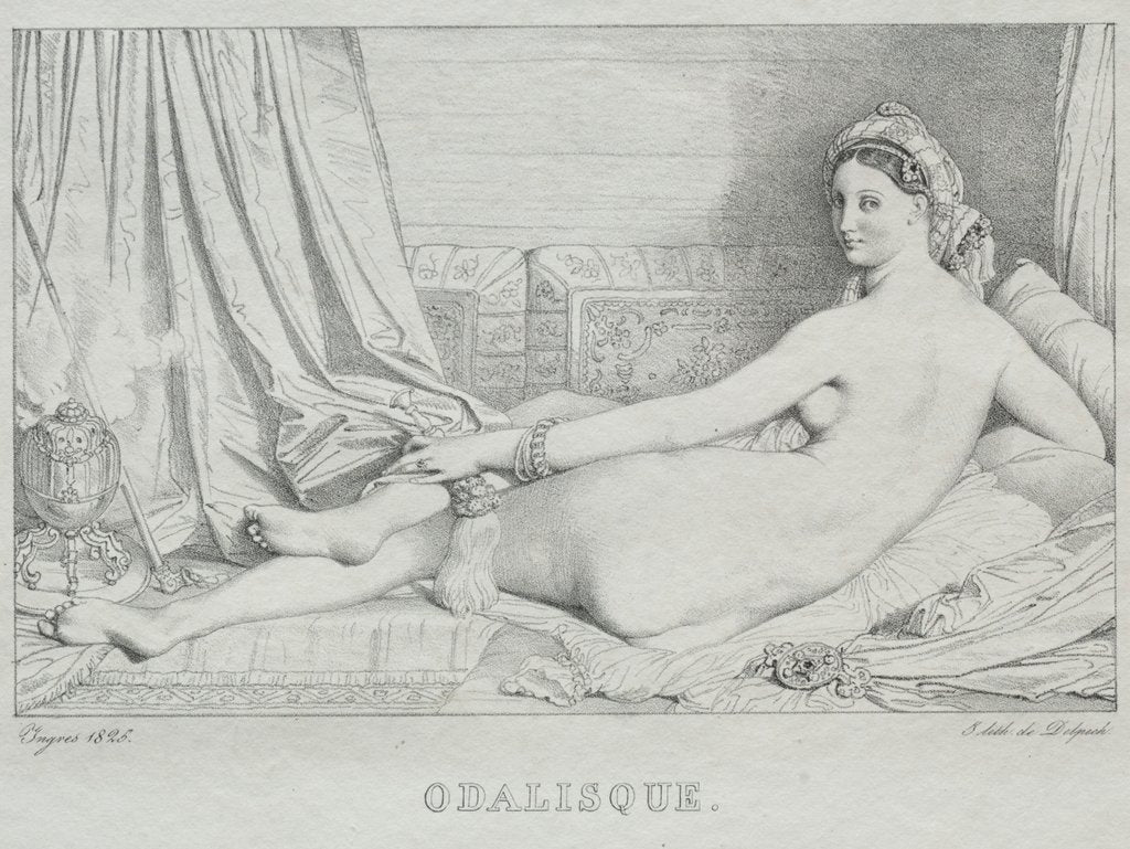 Detail of Odalisque, 1825 by Jean-Auguste-Dominique Ingres