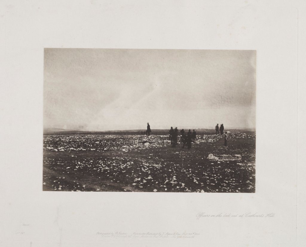Detail of Officers on the Lookout at Cathcart's Hill, 1855 by Roger Fenton