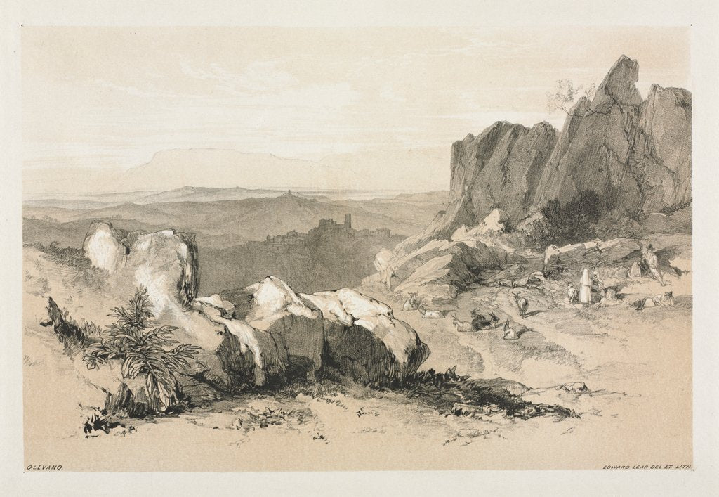 Detail of Olevano by Edward Lear