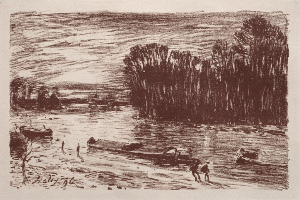 Detail of On the Banks of the Loing, 1896 by Alfred Sisley