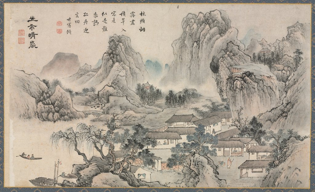 Detail of One of Eight Views of Xiao and Xiang Rivers, 1788 by Tani Bunch?