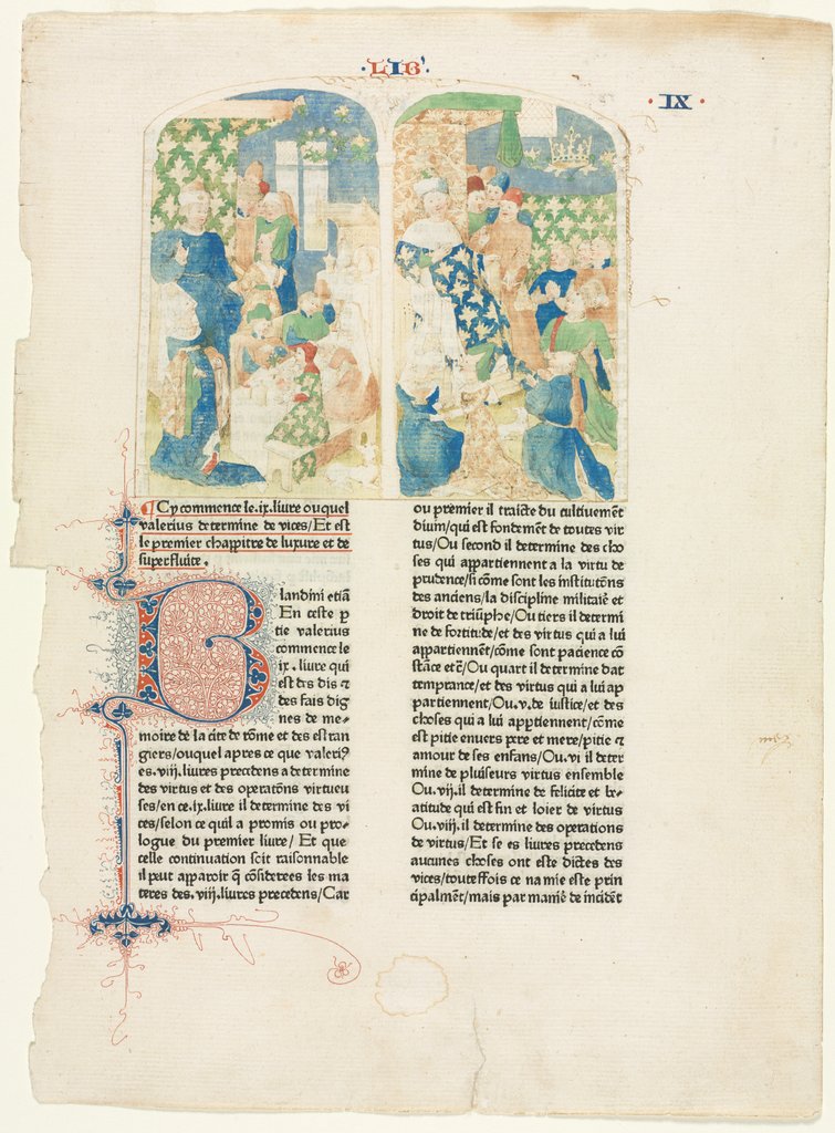 Detail of Opening Page of Book IX of Valerius Maximus's Facta et dicta memorabilia, c. 1476 by Unknown