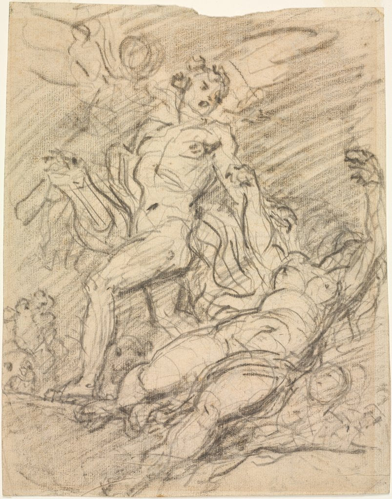 Detail of Orpheus and Eurydice; Figure Studies, c. 1761 by Jean-Honoré Fragonard