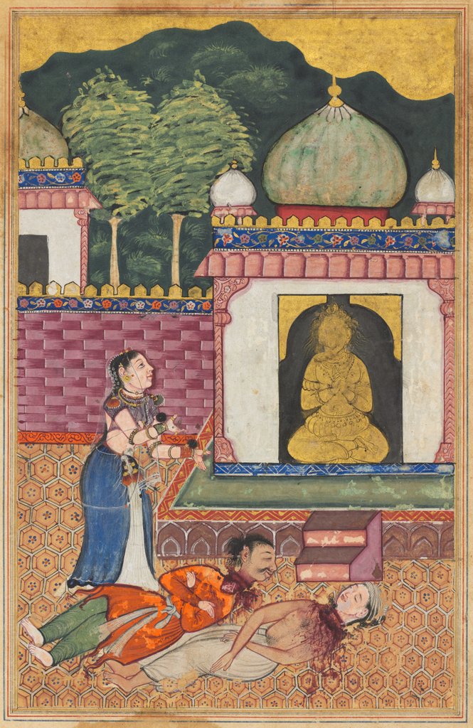 Detail of Page from Tales of a Parrot: Thirty-fourth night: The princess discovers…, c. 1560 by Unknown