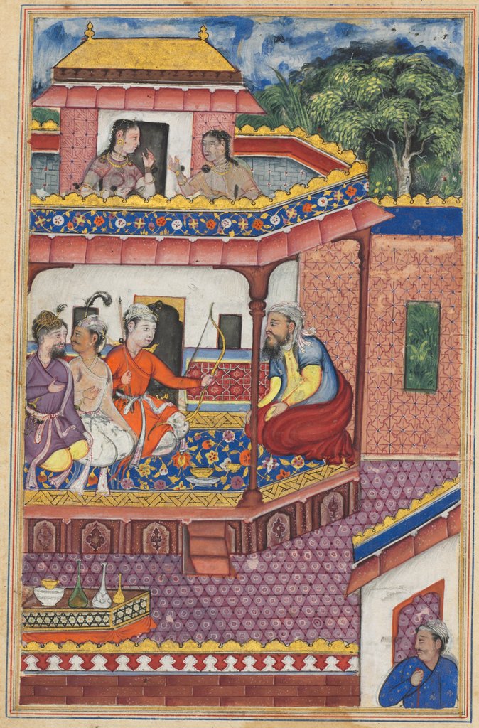 Detail of Page from Tales of a Parrot: Thirty-fourth night: The three young men…, c. 1560 by Unknown