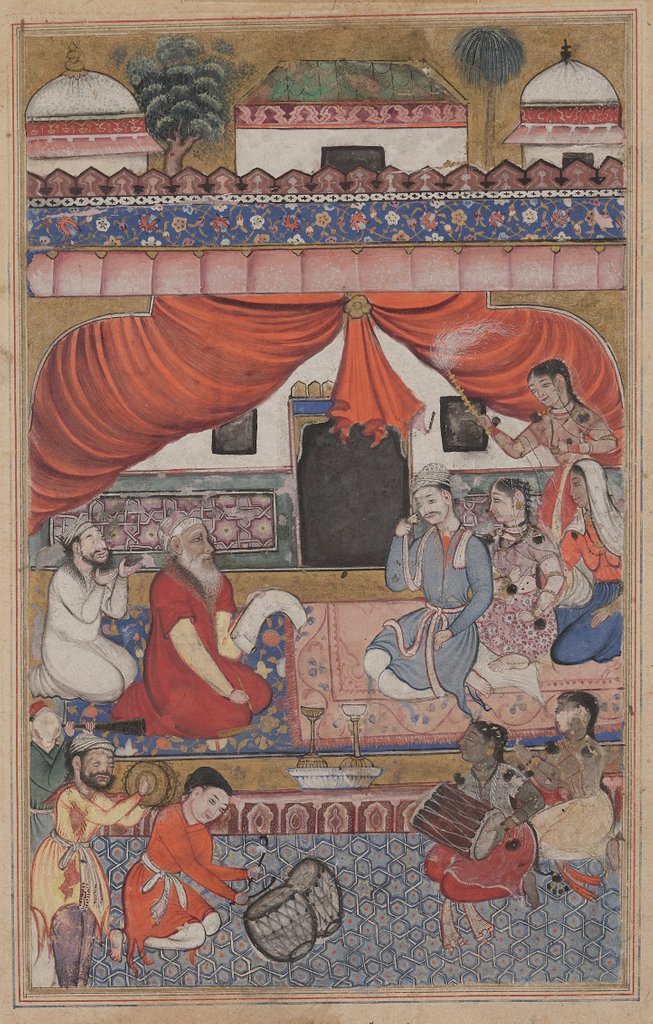 Detail of Page from Tales of a Parrot: Thirty-third night: Preparation for the marriage…, c. 156 by Unknown