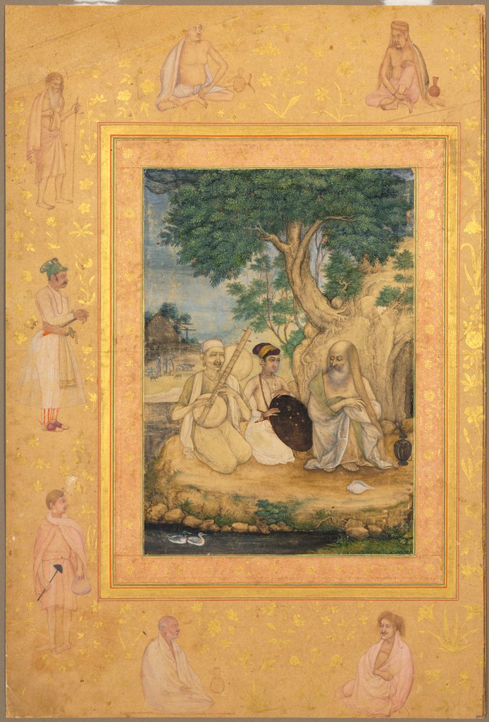 Detail of Page from the Late Shah Jahan Album: Prince and Ascetics, c. 1630 by Govardhan (attributed to)