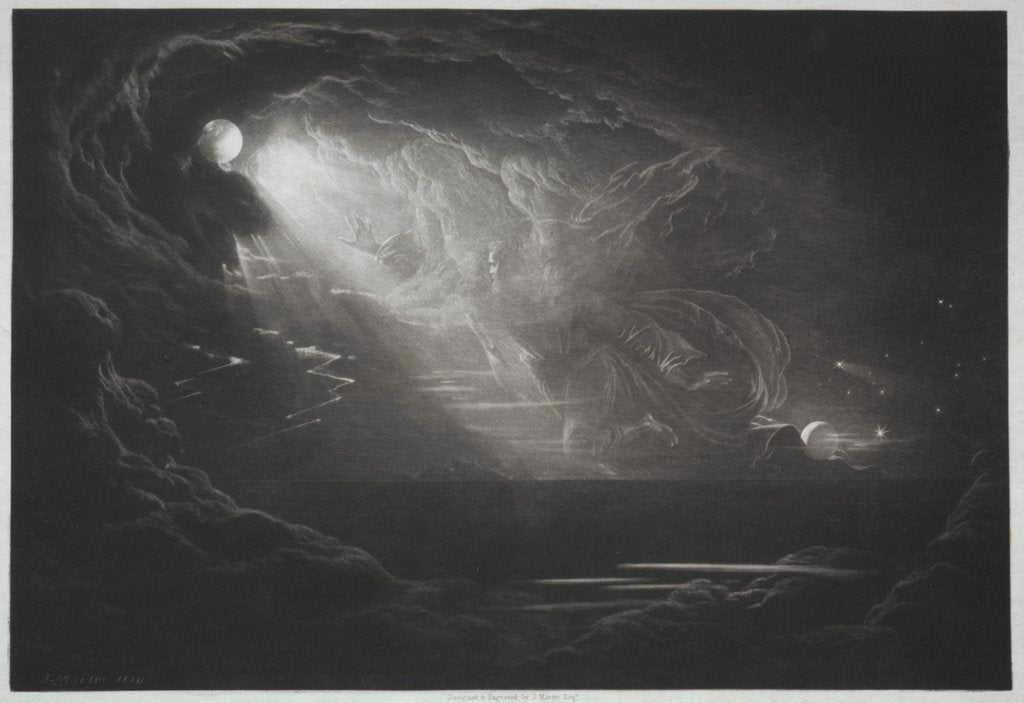 Detail of Paradise Lost: The Creation of Light, 1824 by John Martin