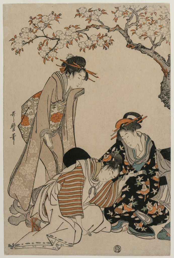 Detail of Parody of an Imperial Carriage Scene, c. 1798 by Kitagawa Utamaro