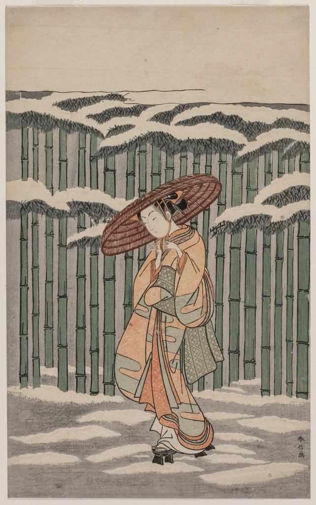Detail of Passing the Bamboo Grove, 1868-1912 by Suzuki Harunobu