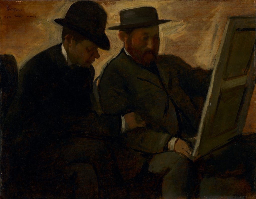 Detail of Paul Lafond and Alphonse Cherfils Examining a Painting, c. 1878-1880 by Edgar Degas
