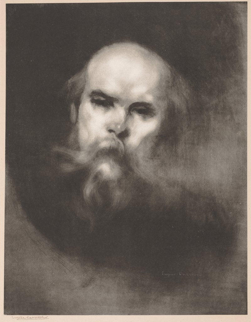 Detail of Paul Verlaine, 1896 by Eugène Carrière; Lemercier