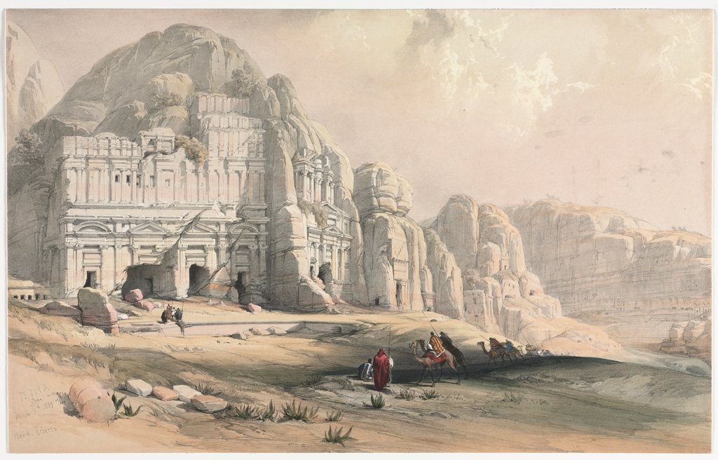 Detail of Petra, Eastern End of the Valley, 1839 by David Roberts