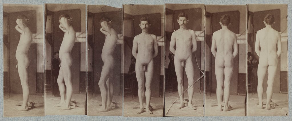 Detail of Photographs of a Standing Male Nude Model, c. 1883 by Thomas Eakins (circle of)