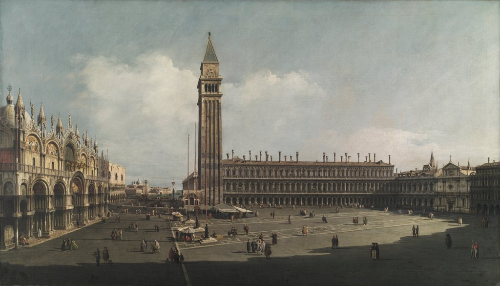 Detail of Piazza San Marco, Venice, c. 1740 by Bernardo Bellotto (attributed to)