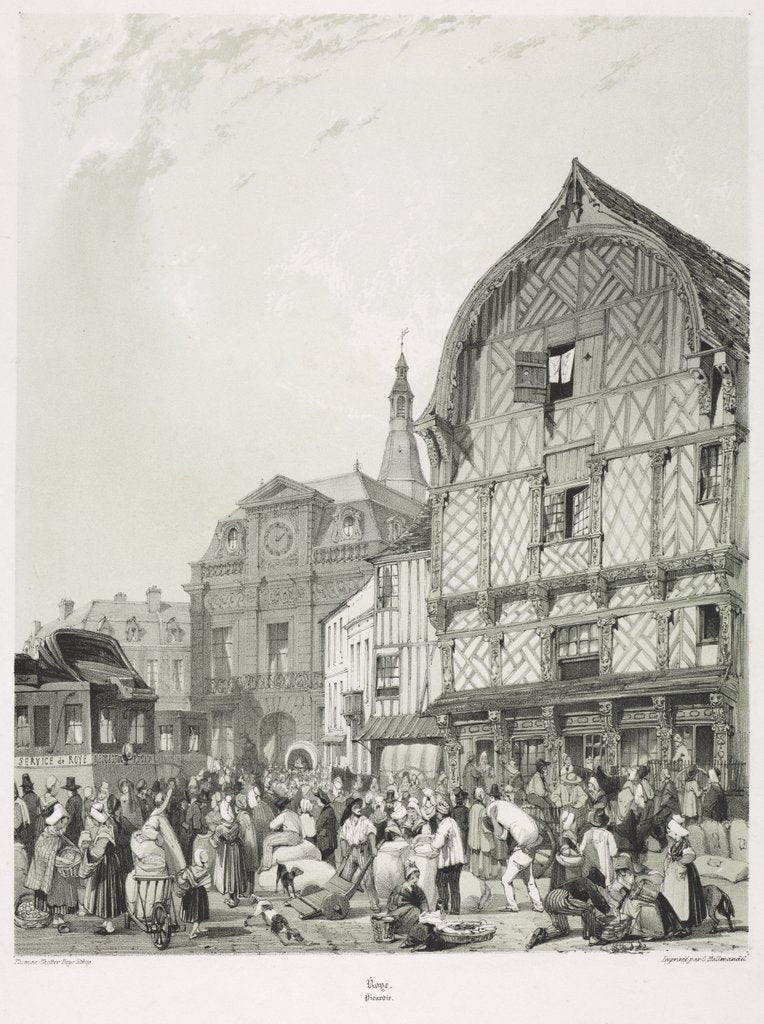 Detail of Picturesque and Romantic Journeys in Old France, Picardie?, 1840 by Thomas Shotter Boys; C. Hullmandel