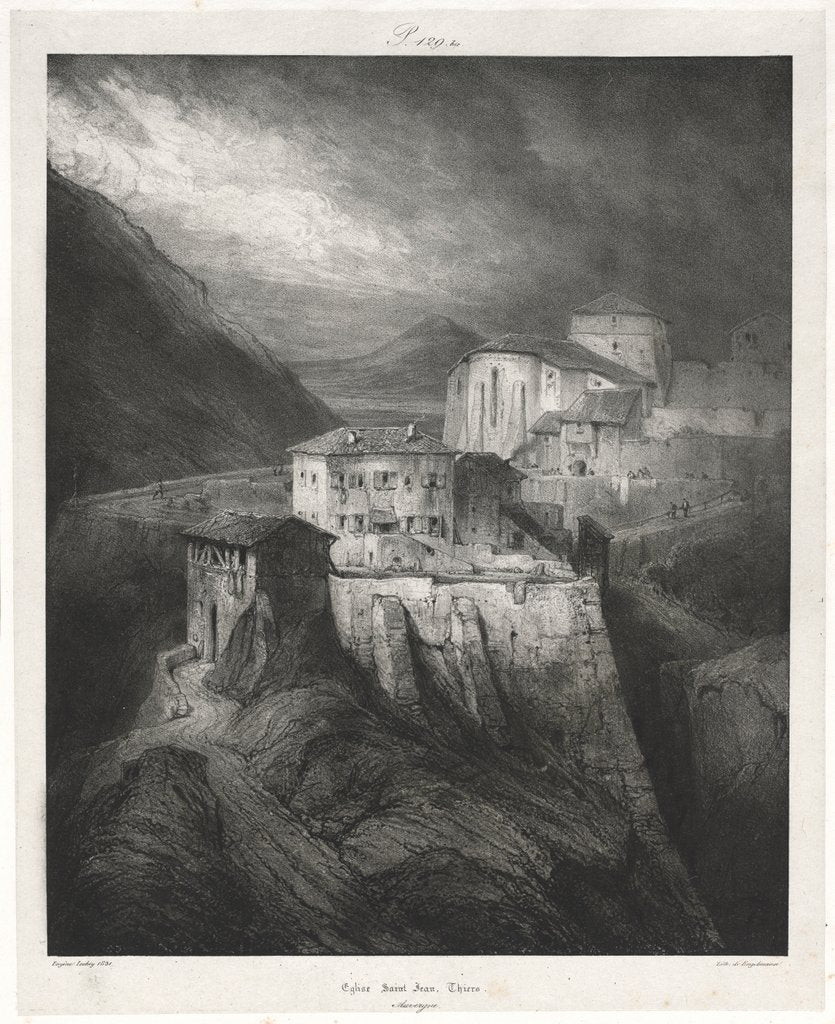 Detail of Picturesque and Romantic Journeys in Old France: Auvergne: St. John Church, Thiers, Plate by Eugène Isabey