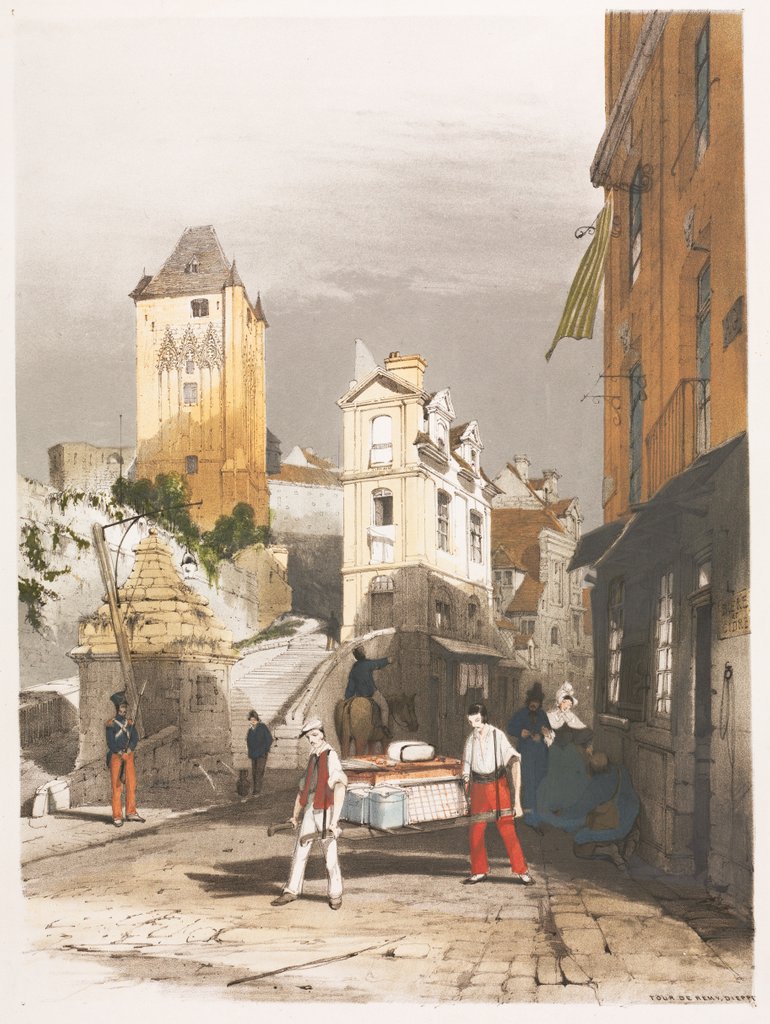 Detail of Picturesque Architecture in Paris, Ghent, Antwerp, Rouen, Etc.: Tour de Remy, Dieppe, 1839 by Thomas Shotter Boys