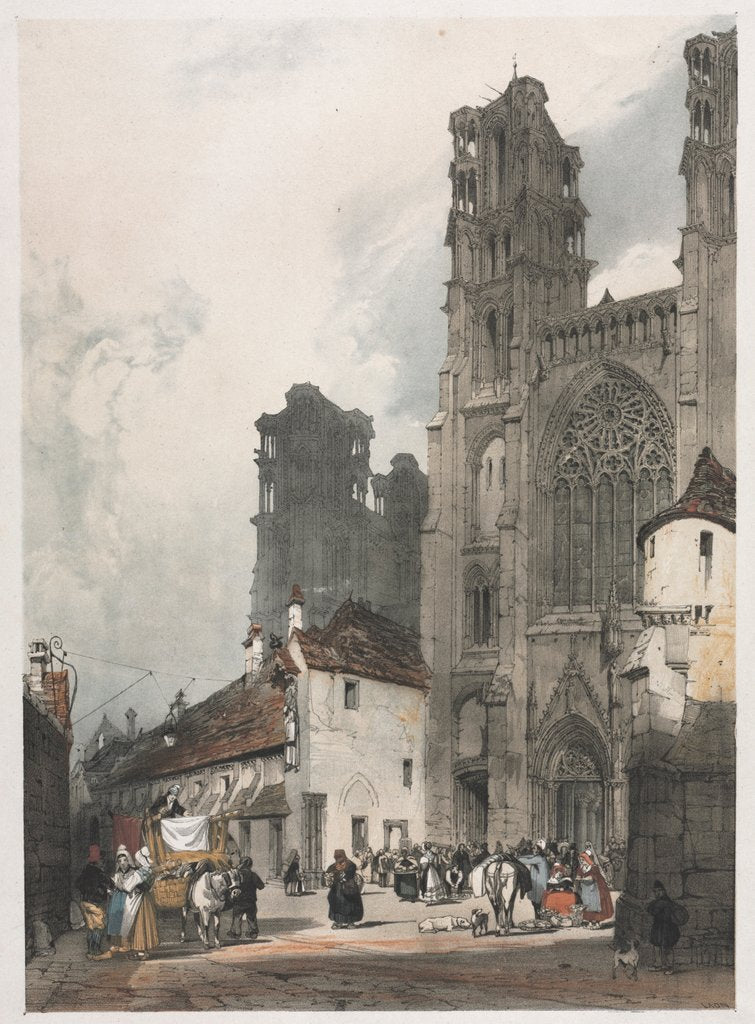 Detail of Picturesque Architecture in Paris, Ghent, Antwerp, Rouen: Laon, France, 1839 by Thomas Shotter Boys