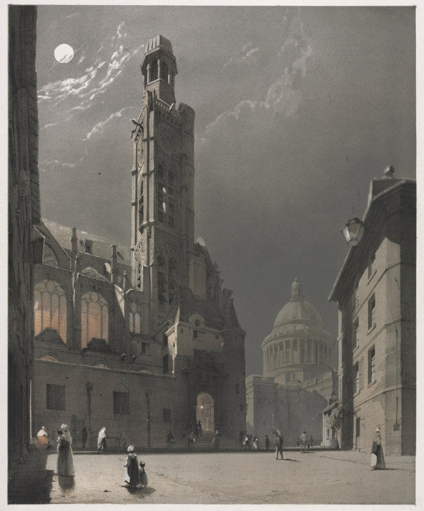 Detail of Picturesque Architecture in Paris, Ghent, Antwerp, Rouen: St. Etienne du Mont…, 1839 by Thomas Shotter Boys
