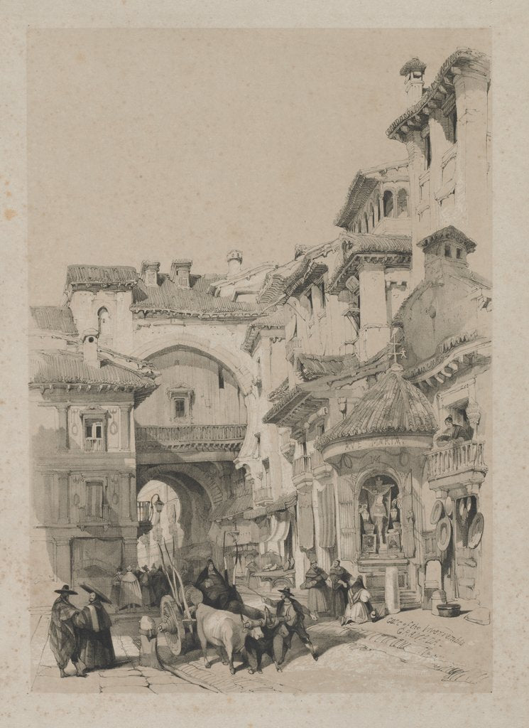 Detail of Picturesque Sketches in Spain: Gate of the Vivarrambla, Granada, 1837 by Thomas Shotter Boys