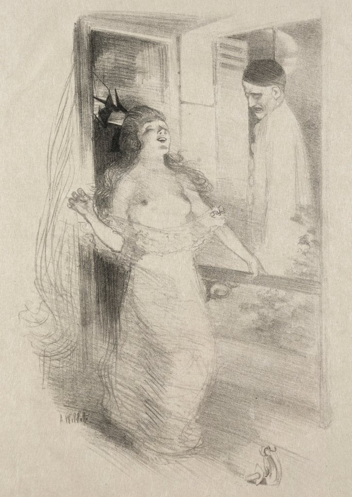 Detail of Pierrot by Adolphe Léon Willett