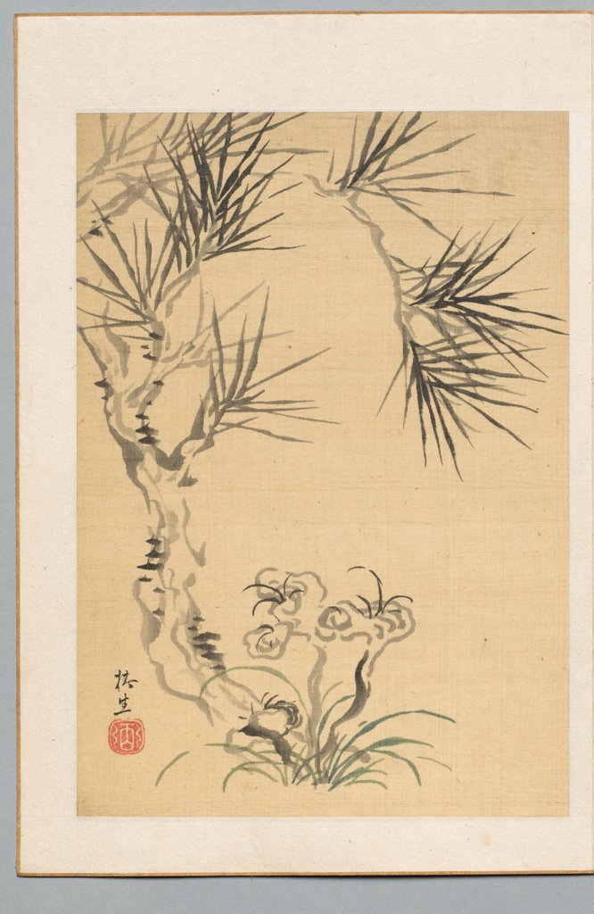 Detail of Pine Tree and Fungus, 19th century by Tsubaki Chinzan