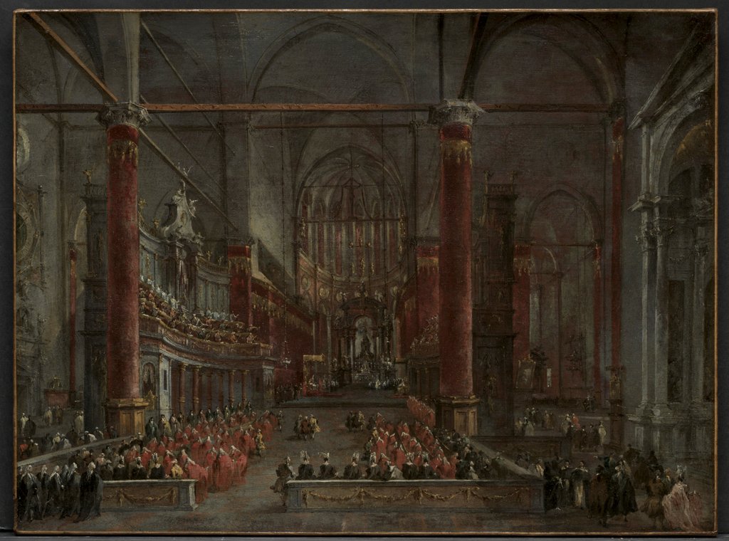 Detail of Pontifical Ceremony in SS. Giovanni e Paolo, Venice, 1782, c. 1783 by Francesco Guardi