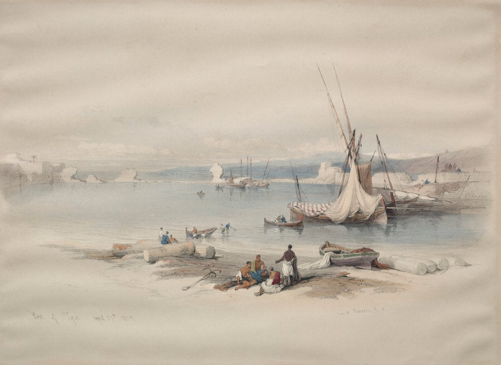 Detail of Port of Tyre, 1839 by David Roberts