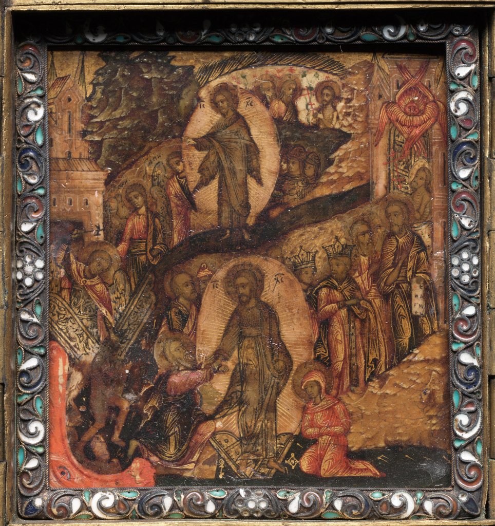 Detail of Portable Triptych Icon: The Resurrection and Anastasis, 1600s by Unknown