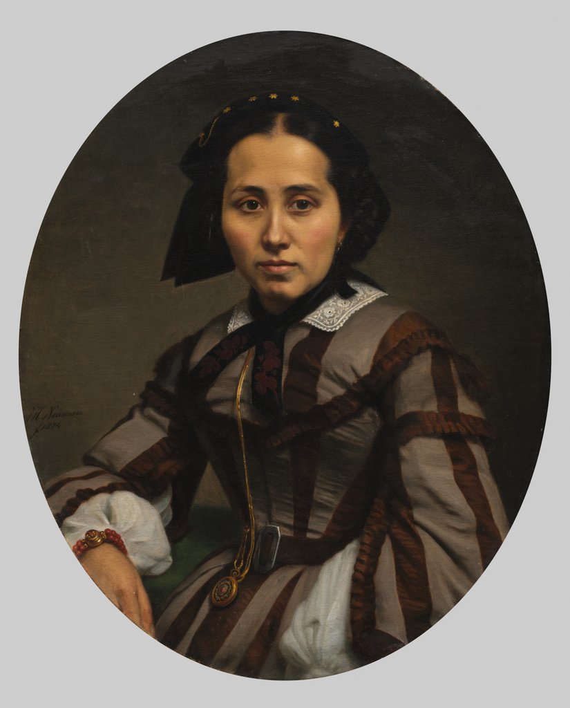 Detail of Portrait of a Lady, 1874 by Johann Heinrich Neumann