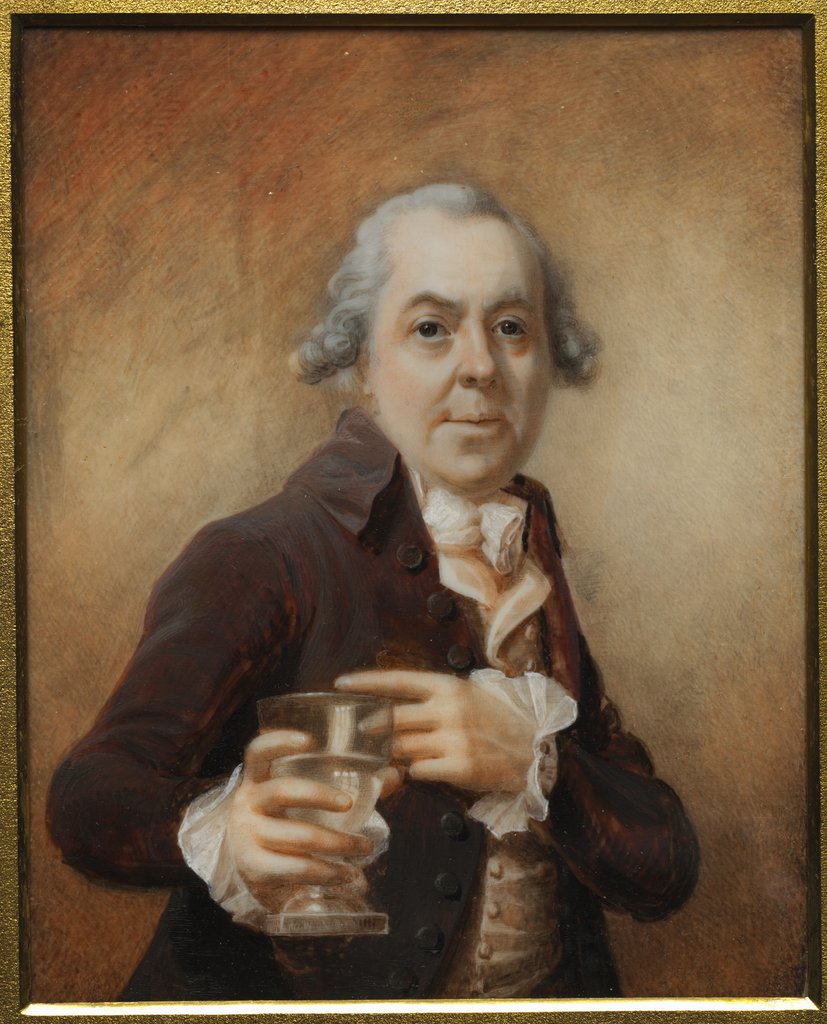 Detail of Portrait of a Man Holding a Glass, c. 1780s by Joseph Daniel