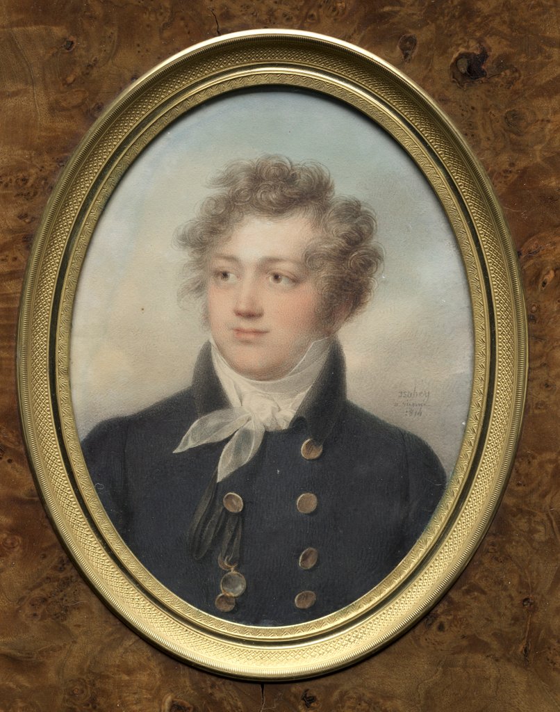 Detail of Portrait of a Man, possibly Alexander I, Emperor of Russia, 1814 by Jean-Baptiste Isabey