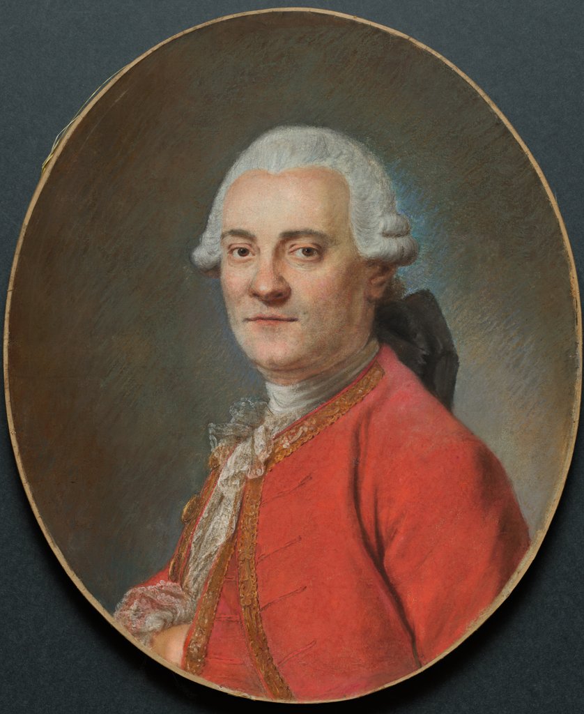 Detail of Portrait of a Man by Maurice Quentin de La Tour