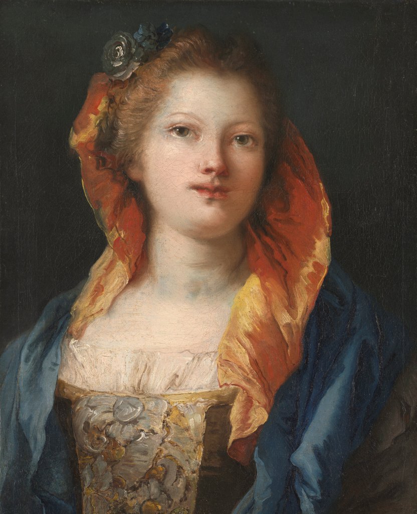 Detail of Portrait of a Woman, 1762-1770 by Giovanni Domenico Tiepolo