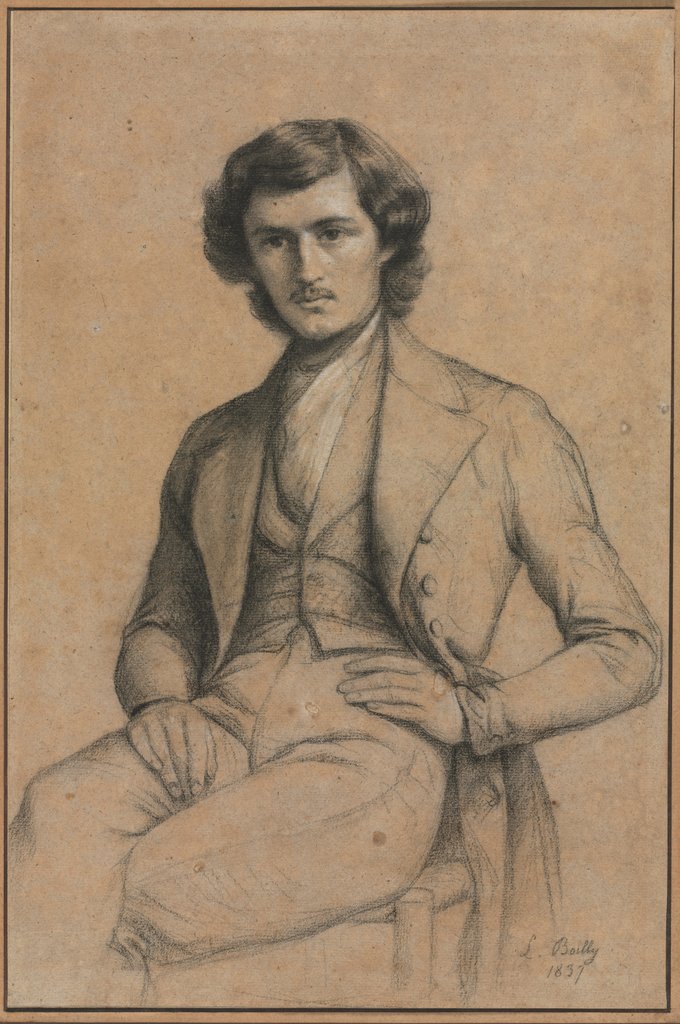 Detail of Portrait of a Young Man, 1837 by Louis Léopold Boilly