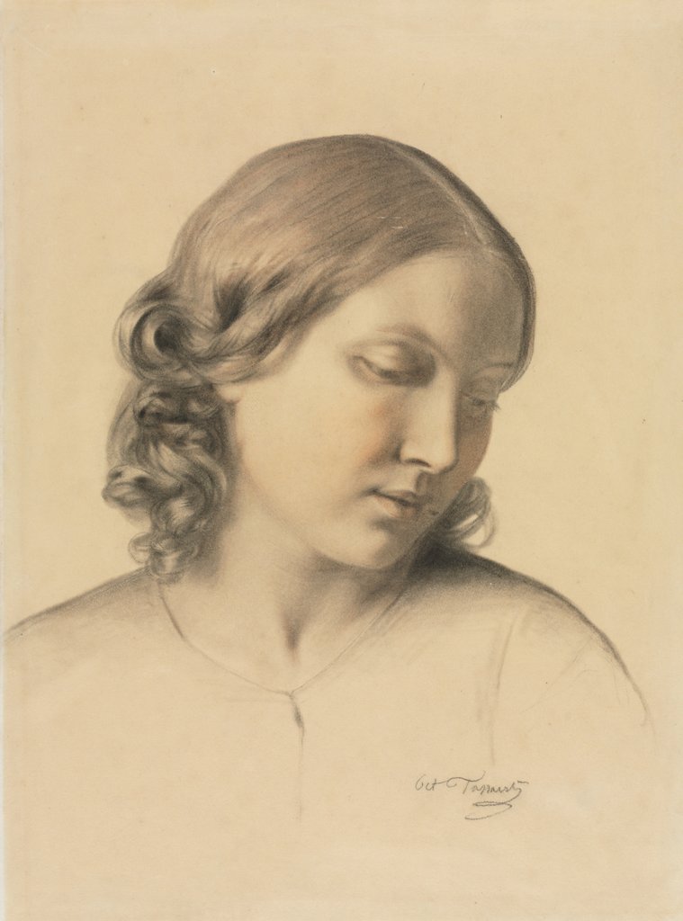 Detail of Portrait of a Young Woman, c. 1854-1858 by Octave Tassaert