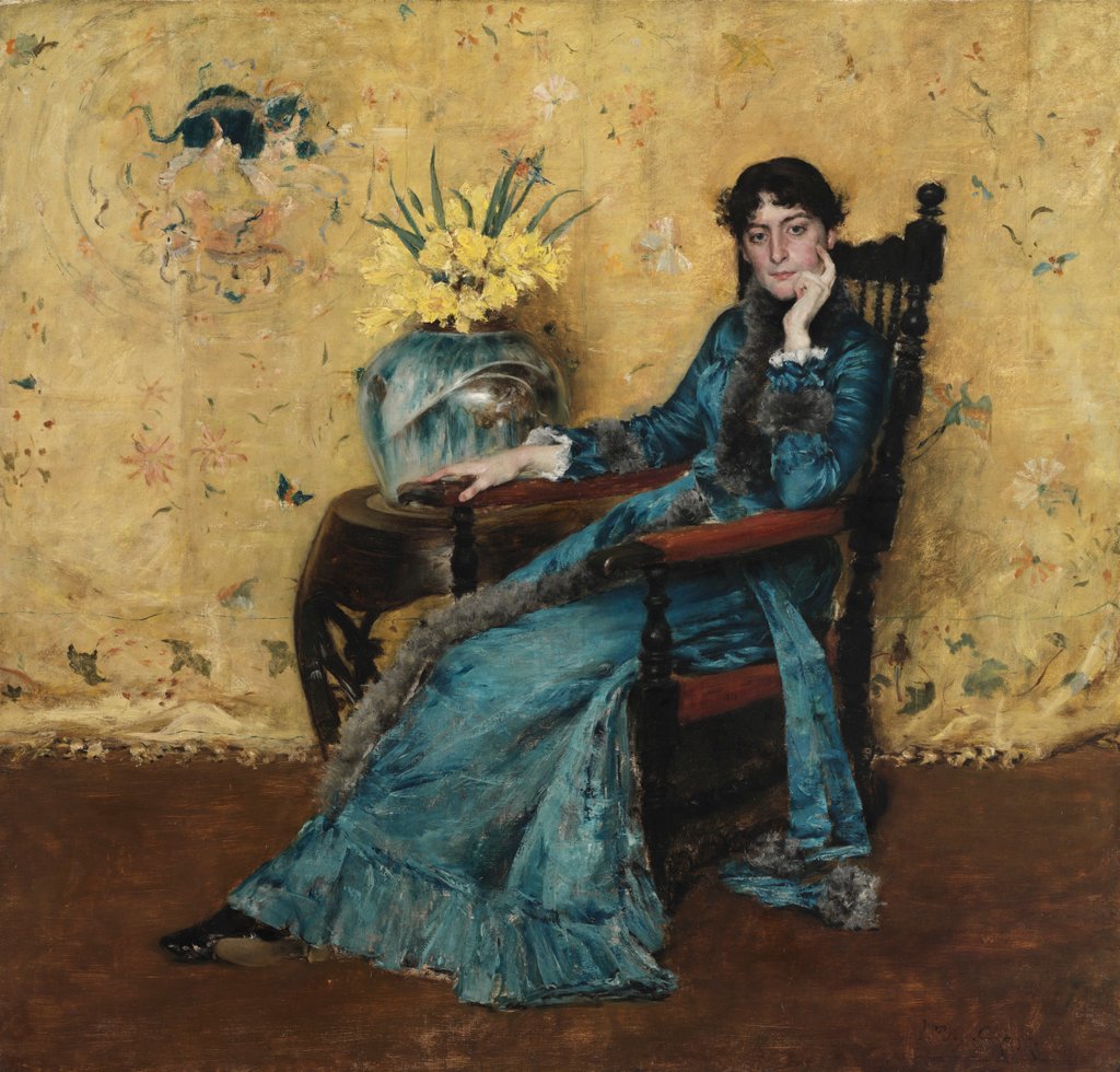 Detail of Portrait of Dora Wheeler, 1882-83 by William Merritt Chase