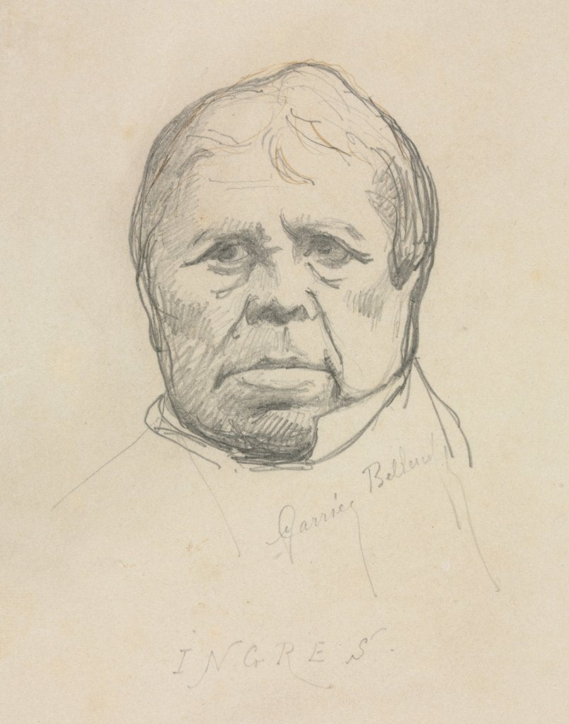 Detail of Portrait of Ingres by Albert-Ernest Carrier-Belleuse