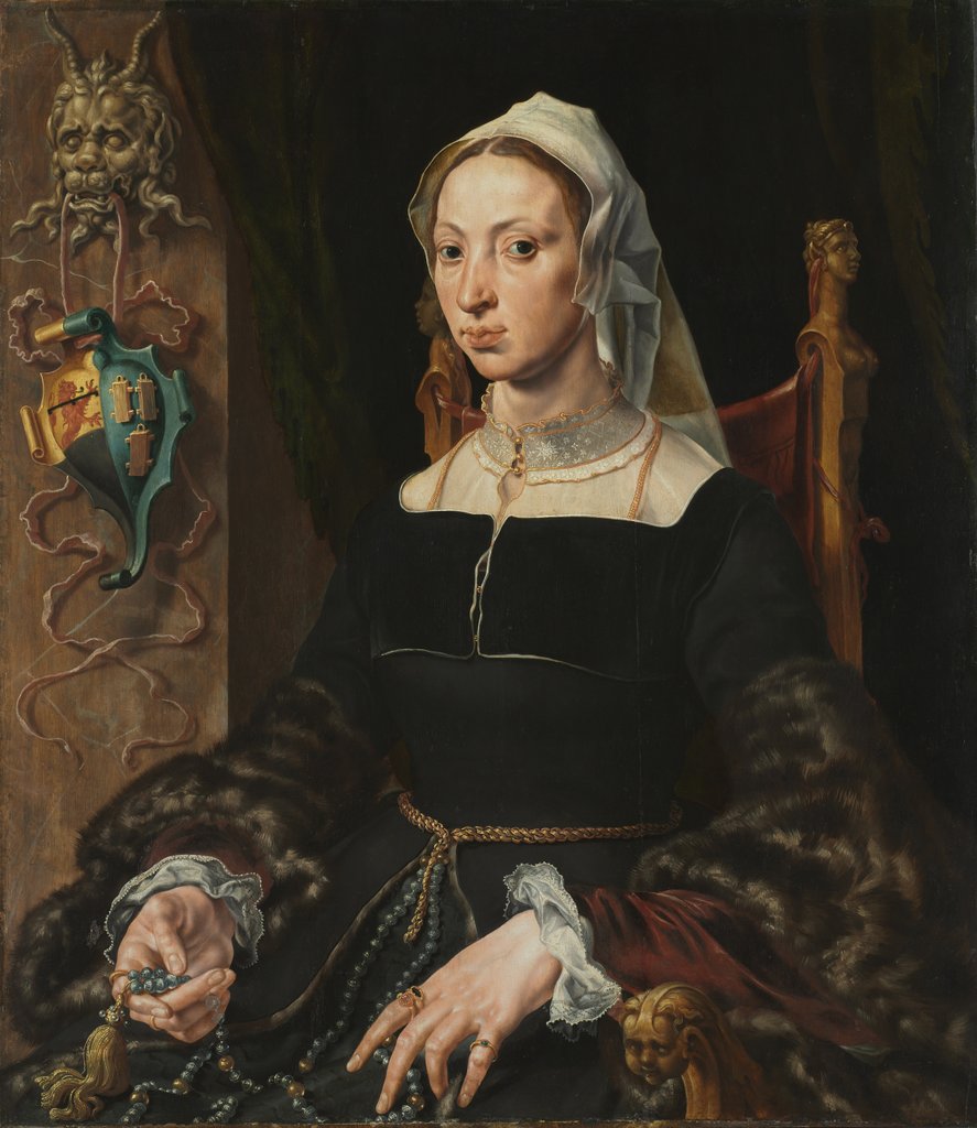 Detail of Portrait of Machtelt Suijs, c. 1540-1545 by Maerten van Heemskerck