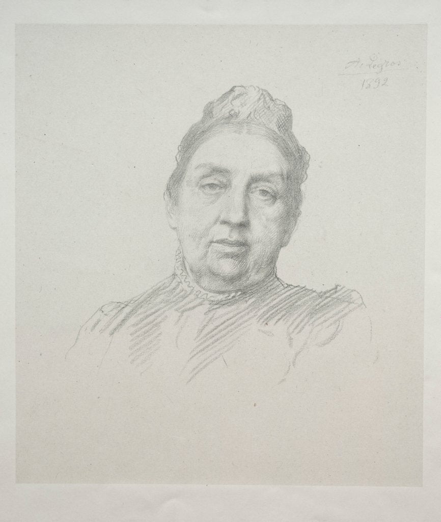 Detail of Portrait of Madame Kemp, Front View by Alphonse Legros