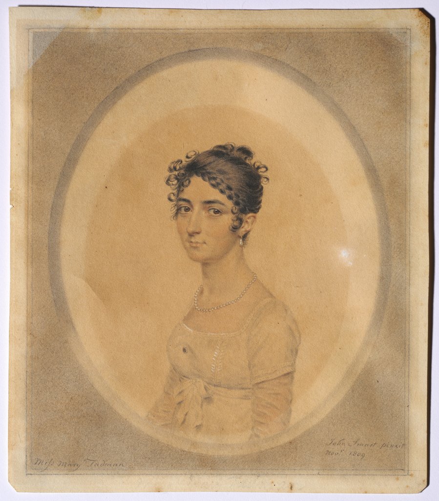 Detail of Portrait of Miss Mary Tadman, 1809 by John I Smart