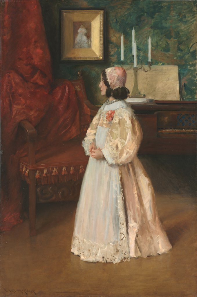 Detail of Portrait of My Daughter Alice, c. 1895 by William Merritt Chase