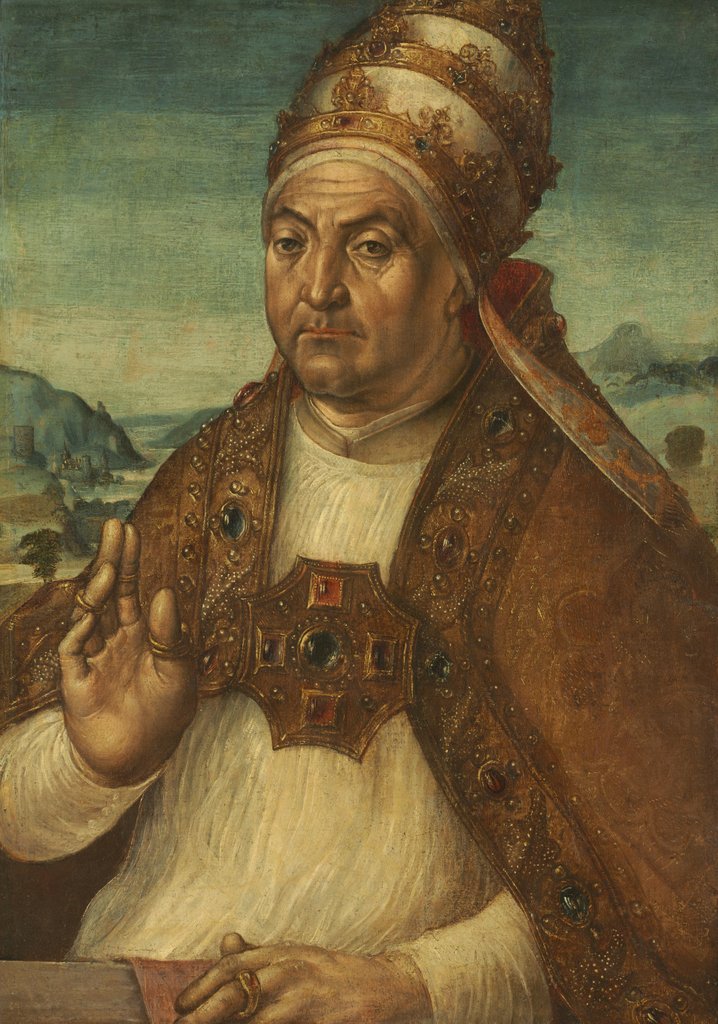 Detail of Portrait of Pope Sixtus IV della Rovere, early 1500s by Pedro Berruguete (attributed to)