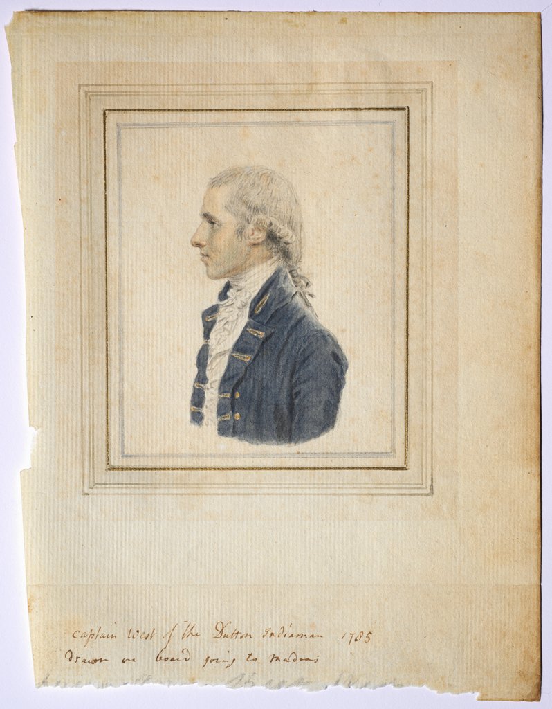 Detail of Portrait of Sir Captain West of the Dutton Indiaman, 1785 by John I Smart